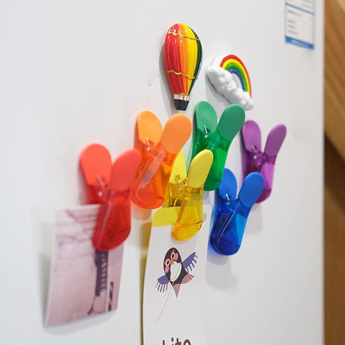 Bag Clips, 12 Pack Food Chip Snack Bag Sealing Clips, Color Refrigerator Magnet Clips Air-Tight Clips for Home Kitchen Storage