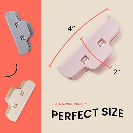 6 Pack Large Chip Clips, Reusable Snack Bag Sealing Clips, Food Storage Bag Sealer, Multi-Use Food Packaging Kitchen Clips