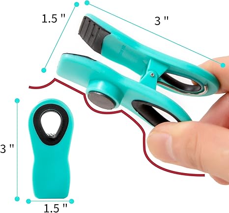Magnetic Bread Bag Food Package Clips with Silicone Textured Mouth, 10 Pieces in 5 Colors