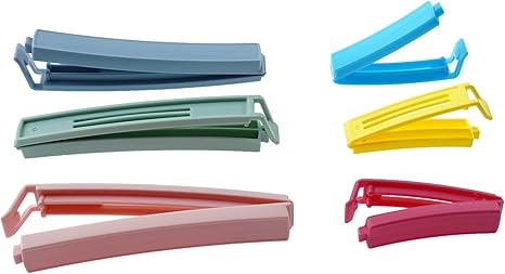 30 PCS Plastic Chip Clips for Food Packages, Curved Design Sealing Bag Clips for Food, Kitchen and Home(4.3in x10, 2.1in x20)