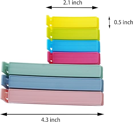 30 PCS Plastic Chip Clips for Food Packages, Curved Design Sealing Bag Clips for Food, Kitchen and Home(4.3in x10, 2.1in x20)