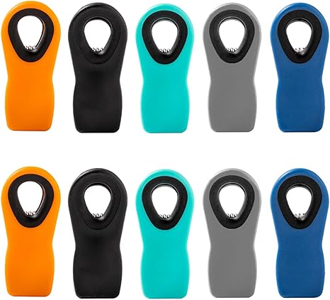 Magnetic Bread Bag Food Package Clips with Silicone Textured Mouth, 10 Pieces in 5 Colors