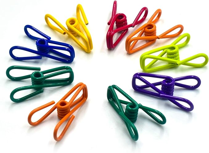 Chip Clips, Utility PVC-Coated Steel Clip for Food Package, Chips Bag, Clothes, Parper, Pack of 16, 2 Inch