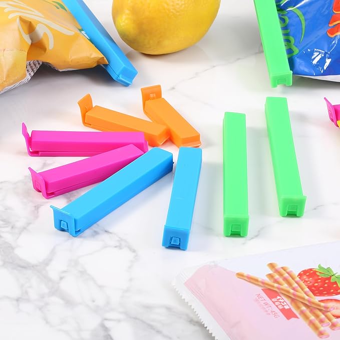 Food Bag Sealing Clips, 40pcs, 4 Sizes, Colorful Chip Clips