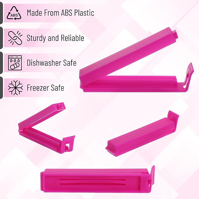 Food Bag Sealing Clips, 40pcs, 4 Sizes, Colorful Chip Clips