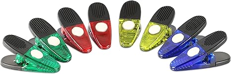 Thick Plastic Clips with Neodymium Magnet - 3-1/4" Length - Durable Versatile All-Purpose
